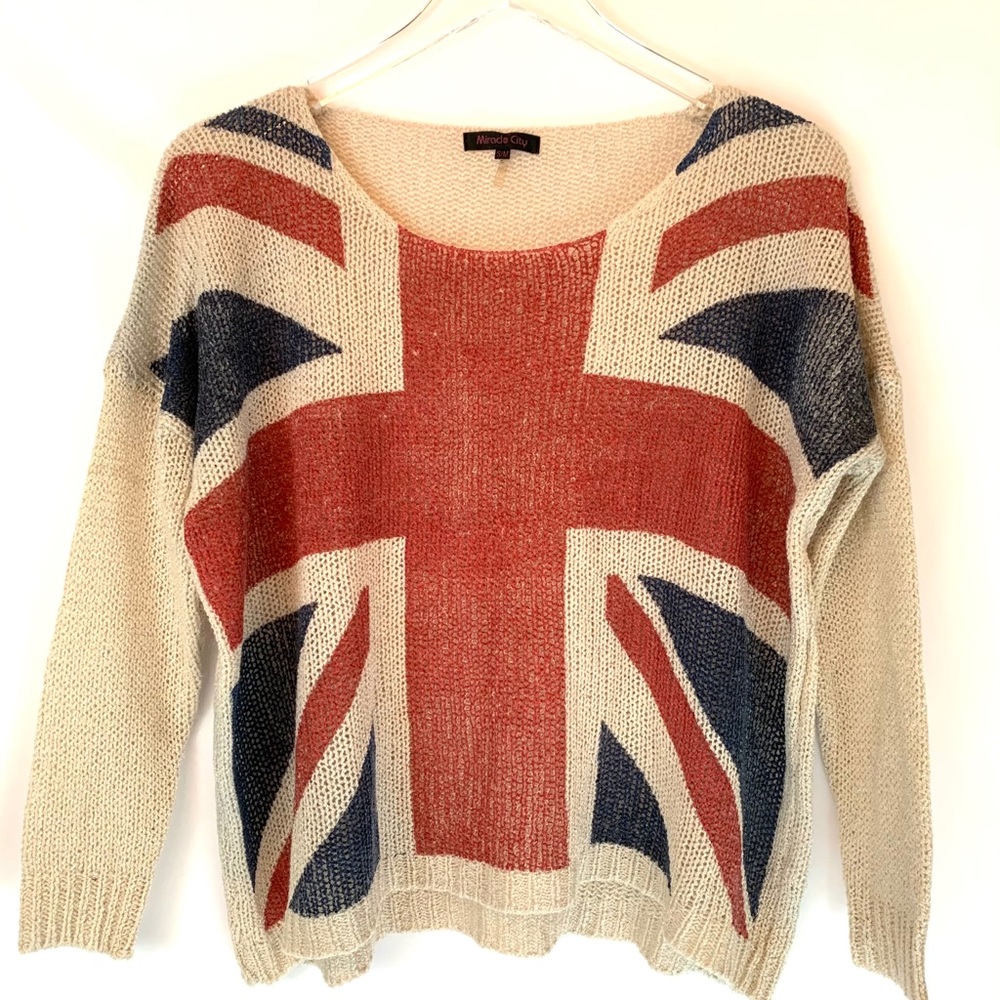 Miracle City Ladies British Flag Sweater